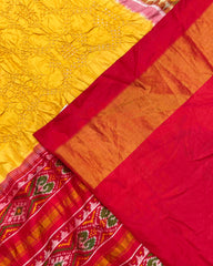 Red & Yellow Bandhani Patola Saree