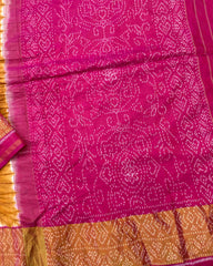 Pink & Rust Bandhani Patola Saree