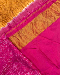 Pink & Rust Bandhani Patola Saree