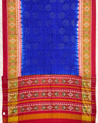 Red & Blue Bandhani Patola Saree