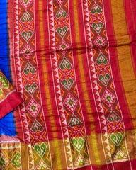 Red & Blue Bandhani Patola Saree