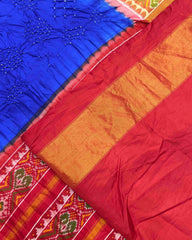 Red & Blue Bandhani Patola Saree