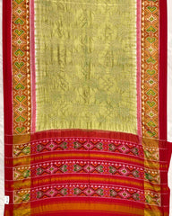 Red & Light Green Bandhani Patola Saree