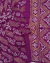 Purple Gaji Fancy Bandhani Saree