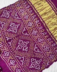 Purple Gaji Fancy Bandhani Saree