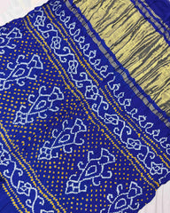 Blue Gaji Fancy Bandhani Saree