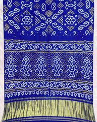 Blue Gaji Fancy Bandhani Saree