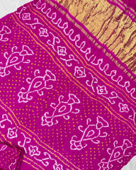 Pink Gaji Fancy Bandhani Saree