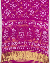 Pink Gaji Fancy Bandhani Saree