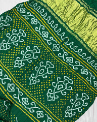 Green Gaji Fancy Bandhani Saree