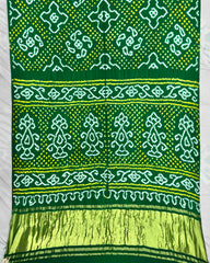 Green Gaji Fancy Bandhani Saree