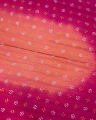 Pink & Peach Shaded Gaji Silk Bandhani Saree