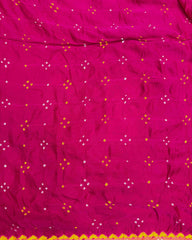 Pink & Peach Shaded Gaji Silk Bandhani Saree