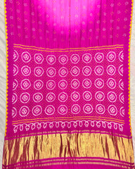 Pink Shaded Gaji Silk Bandhani Saree