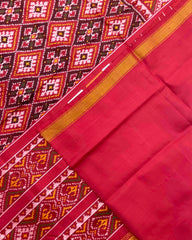 Red & Maroon Panchanda Patola Saree