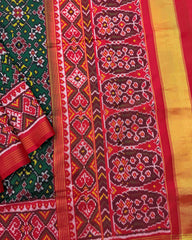 Red & Green Navratan Patola Saree