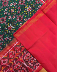 Red & Green Navratan Patola Saree