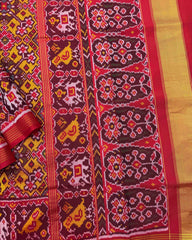 Red & Yeloow Navratan Patola Saree