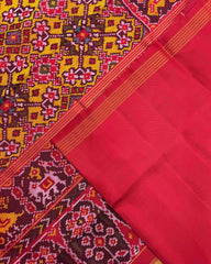 Red & Yeloow Navratan Patola Saree