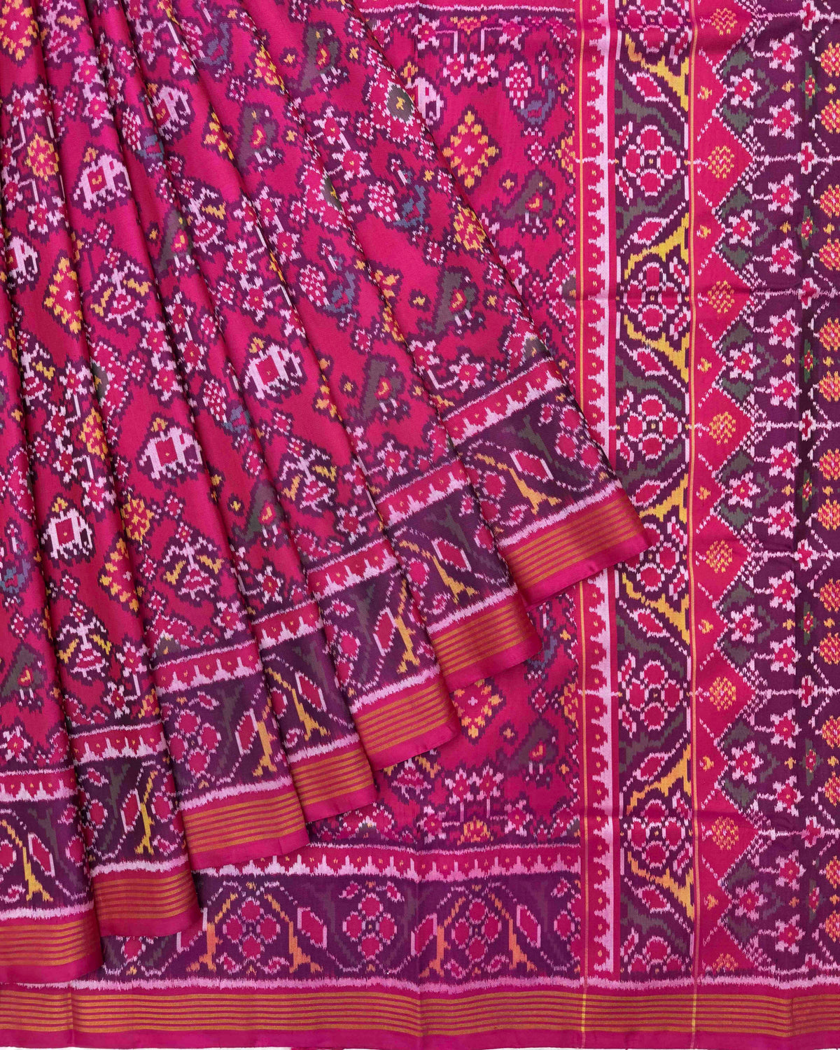 Pink Navratan Narikunj Mix Design Patola Saree