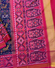 Pink & Blue Narikunj Patola Saree