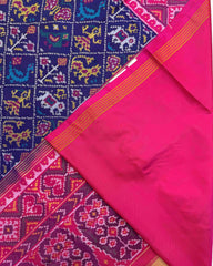 Pink & Blue Narikunj Patola Saree