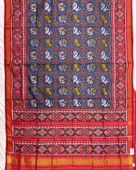 Red & Blue Small Narikunj Patola Saree