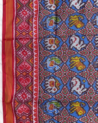 Red & Blue Small Narikunj Patola Saree