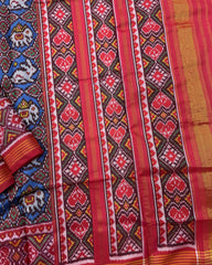 Red & Blue Small Narikunj Patola Saree