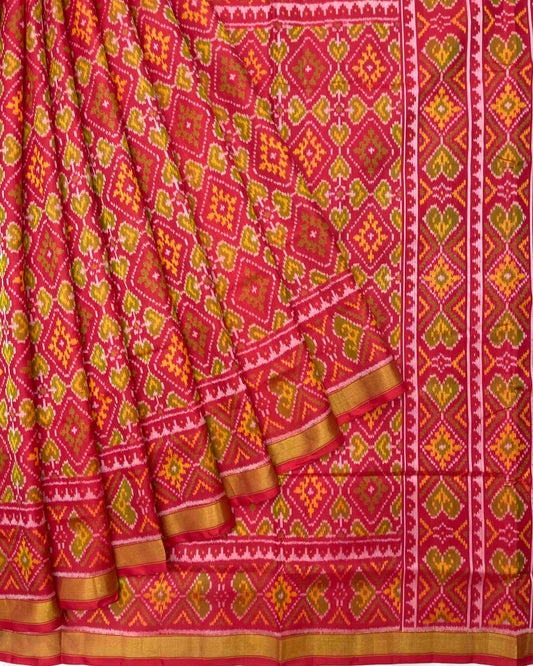 Red Panchanda Patola Saree