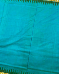 Green & Sky Blue Plain Patola Saree