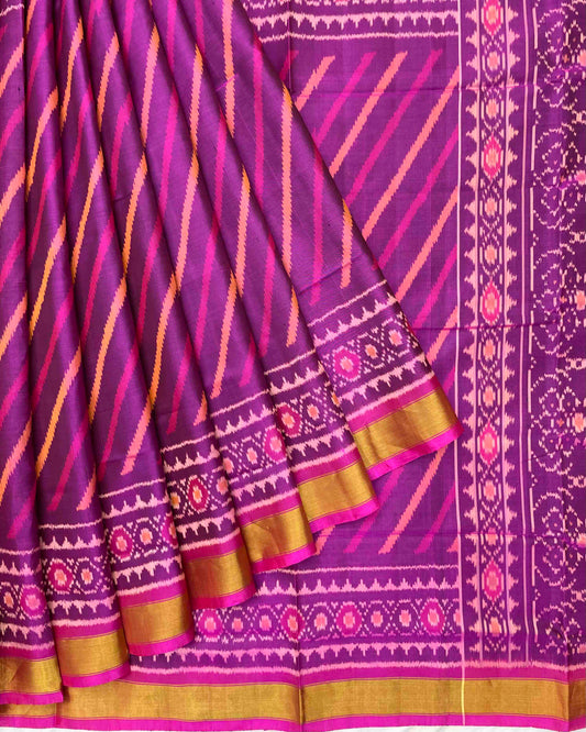 Purple Lining Patola Saree