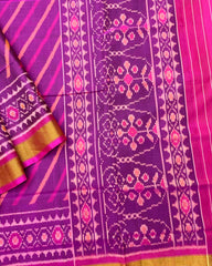 Purple Lining Patola Saree