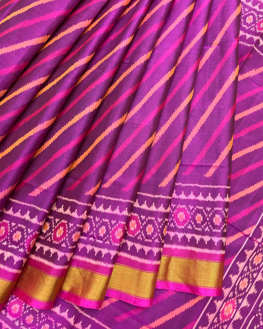 Purple Lining Patola Saree