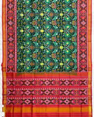 Red & Green Matka Flower Patola Saree