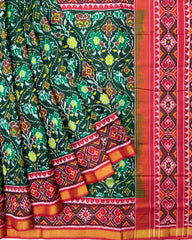 Red & Green Matka Flower Patola Saree