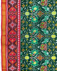 Red & Green Matka Flower Patola Saree