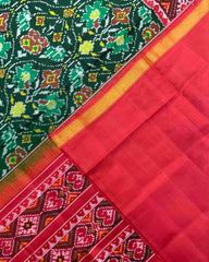 Red & Green Matka Flower Patola Saree