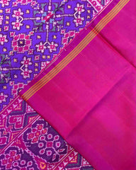 Pink & Purplish Blue Navratan Patola Saree