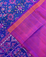 Purple & Turquoise Blue Navratan Patola Saree