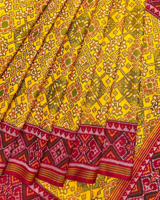 Red & Yellow Navratan Patola Saree