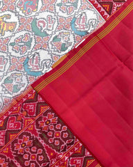 Red & White Circle Narikunj Patola Saree