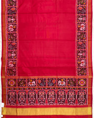 Red Plain Patola Saree