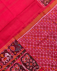 Red Plain Patola Saree