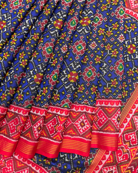 Red & Blue Navratan Patola Saree