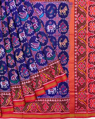 Red & Blue Circle Narikunj Patola Saree