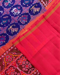 Red & Blue Circle Narikunj Patola Saree