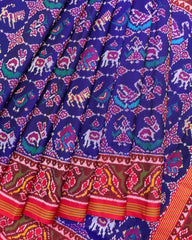 Red & Blue Circle Narikunj Patola Saree