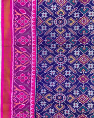 Pink & Blue Manekchowk Patola Saree