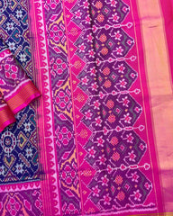 Pink & Blue Manekchowk Patola Saree